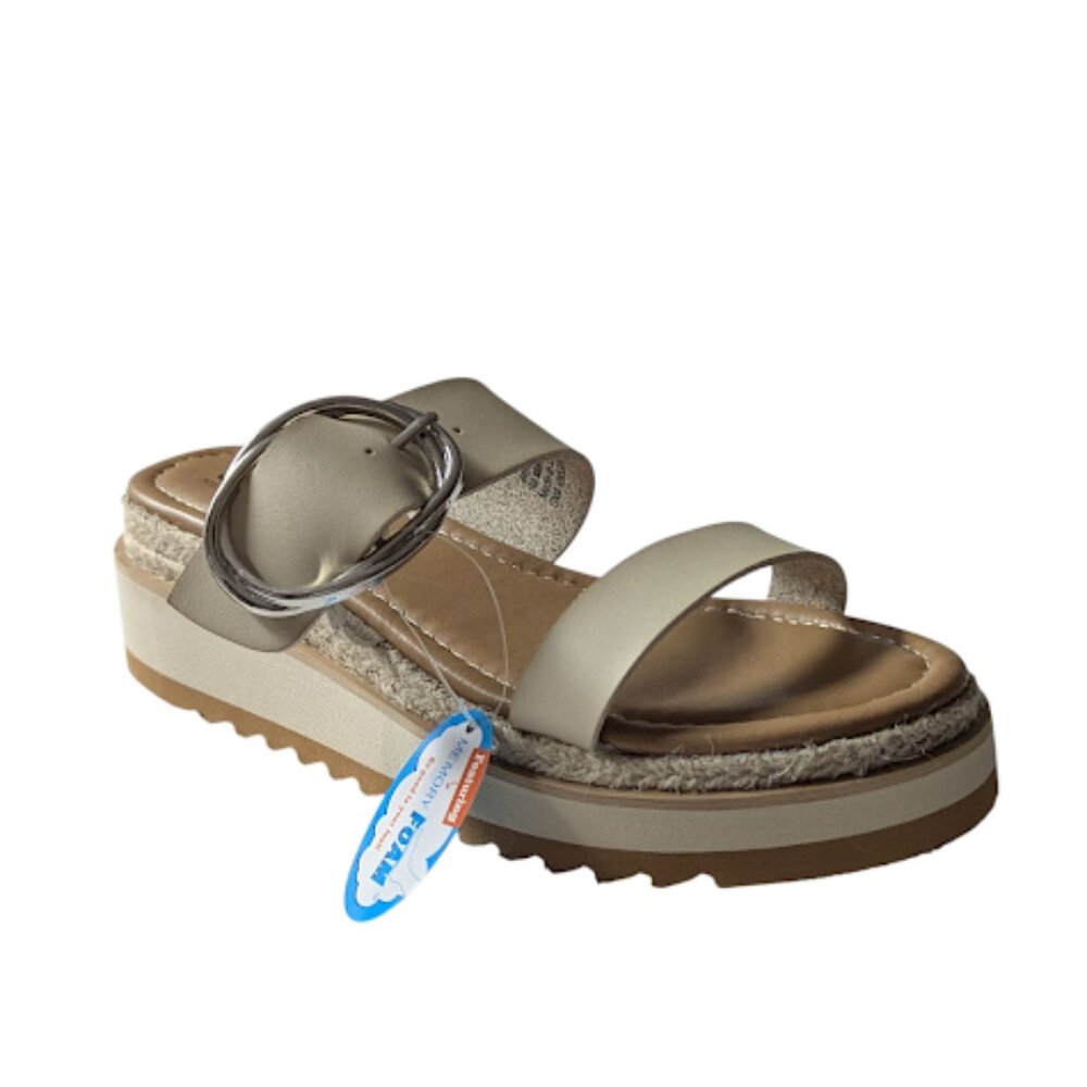 Seychelles Jaycie Women's Memory Foam Chunky Heel Sandals Cream Size 8 NWOB